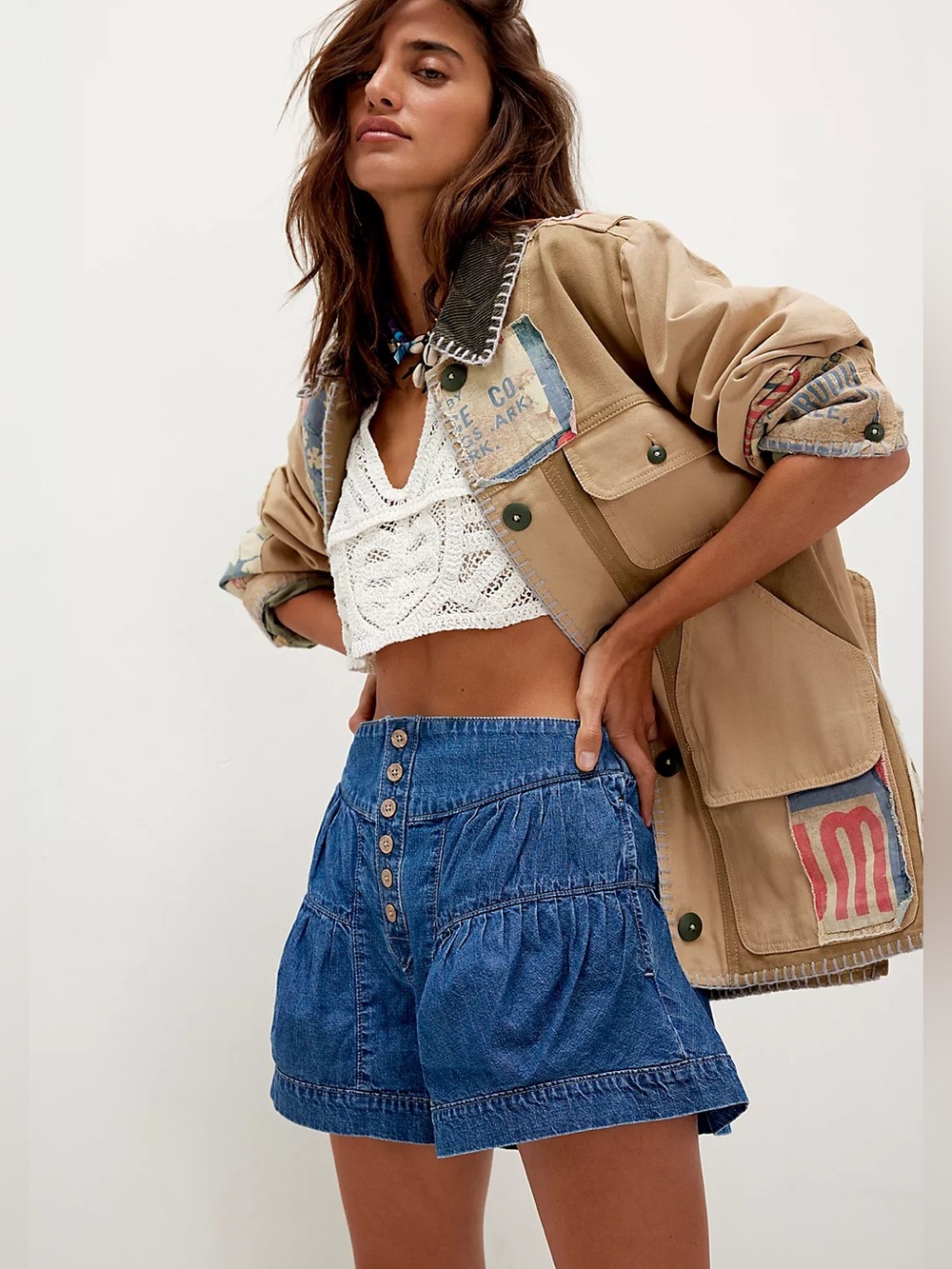 Free People Fleur Denim Shorts